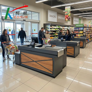 <span class=keywords><strong>Comptoir</strong></span> de caisse de supermarché en métal, <span class=keywords><strong>comptoir</strong></span> de caisse électrique de supermarché, <span class=keywords><strong>comptoir</strong></span> de caisse de magasin d'alimentation avec tapis roulant - Product Image 1