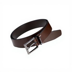 Ceinture décontractée pour homme en cuir de vachette noir écologique BS INTERNATIONAL, motif floral imprimé par transfert thermique, boucle en acier en forme de crâne, 3,8 cm - Product Image 2