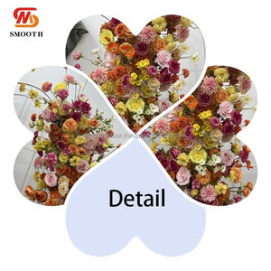 Arco de Flores de Rosa de Seda Artificial Suave, Diseño Asimétrico Naranja, Fondo para Decoración de Bodas con Tamaño Personalizable - Product Image 3