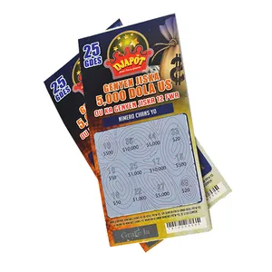 Personnalisé imprimé à gratter chanceux billet de loterie papier Lotto loterie cartes à gratter billets de tombola