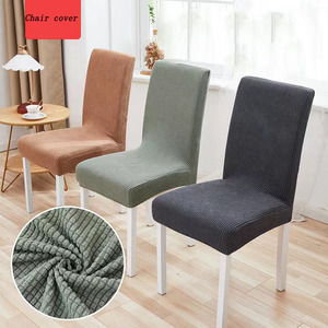 Housse de chaise en molleton à carreaux épais, élastique, pour hôtel, restaurant, housse de chaise anti-salissure, housse de chaise - Product Image 1
