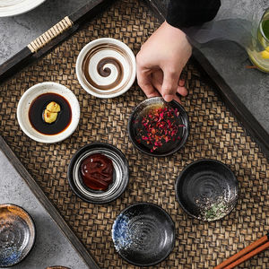 Plats à sauce pour <span class=keywords><strong>sushi</strong></span> en céramique rétro japonaise, assiettes à sauce soja en porcelaine, bols à assaisonnement, bols à sauce soja - Product Image 1