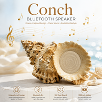 Altavoz Bluetooth Inalámbrico con Diseño de Concha Marina, Altavoz para Exteriores, Decoración Creativa con Diseño Oceánico, Audio para el Hogar