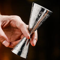 1oz/2oz Gravierter Nicht-Verbindbarer Mr.Slim Bar Cocktail Jigger aus 304 Edelstahl mit Messmarkierungen