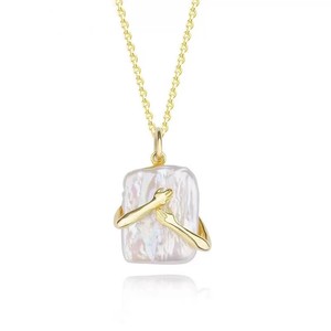 31236DIY Accesorios de Perlas, Colgante de Plata S925, Cuentas de 13-15 mm, Base Vacía para Collar de Moda, Colgante de Oro Blanco con Diamante como Piedra Principal - Product Image 5