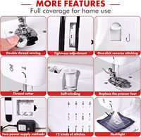 Máquina de Coser Overlock Doméstica Multifunción Automática Eléctrica Portátil para Cuero 825 Mini Máquina de Coser para el Hogar al por Mayor