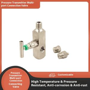 Kalite güvencesi entegre iki valf grubu basınç göstergesi 304316L paslanmaz çelik çok portlu bağlantı basınç verici - Product Image 4