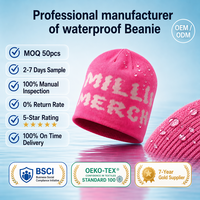 Bonnet en jacquard imperméable personnalisé avec logo, double couche isolante, tricoté, pour l'extérieur, la plage et les températures froides