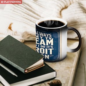 Mug interactif noir givré 11oz en céramique, tasse fantaisie thermosensible à changement de couleur - Product Image 3