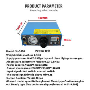 SL-1000 Vollautomatische Präzisions-Klebstoffdosiermaschine Magnetventil Zweifachwirkendes Klebstoffventil Doppelloch Digitale Anzeige - Product Image 3