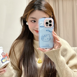 Coque de téléphone portable 3D Onde Mignonne Chat KT Colorée en TPU pour iPhone 17 Air 16 15 14 Pro Max, Étui Arrière Transparent à Motif de Personnage de Dessin Animé - Product Image 6