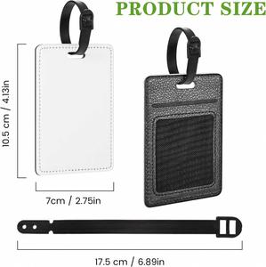 Porte-cartes d'identité personnalisé en sublimation, étiquettes de bagages vierges en similicuir PU avec sangle - Product Image 2