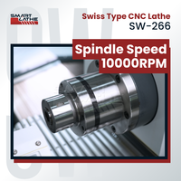 Tour CNC de type suisse à 2 broches et 5 axes avec double broche pour accessoires d'électroménager