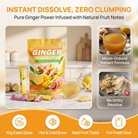 Poudre de boisson instantanée au gingembre OEM ODM, saveurs de fruits mélangés (Mangue, Citron, Pêche, Fruit de la Passion), Fabricant en gros sous marque privée