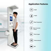 Kios Pemeriksaan Kesehatan Cerdas All-in-One untuk Skrining Medis, OEM/ODM Dapat Disesuaikan, Layar Sentuh LED 21-inci, ABS, Garansi 5 Tahun