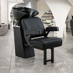 Sillón de Peluquería de Lujo en Cuero PU con Lavacabezas de Cerámica para Terapia Capilar, Ideal para Peluqueros <span class=keywords><strong>y</strong></span> Salones de Belleza - Product Image 1
