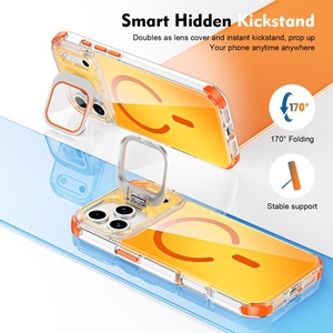 Funda Magnética con Degradado Láser para iPhone 17 12 13 14 15 16 Pro Max 17 Air, con Protector de Lente HD, Soporte y Protección Antigolpes - Product Image 5