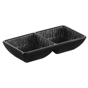Japanese Style Ceramic Condiment <b>Dish</b> Rectangular <b>Stoneware</b> Double Triple Compartment Dishwasher Safe For Hotel Party Use - Product Image 2