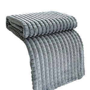 Couverture hiver bureau flanelle jeter couverture motif solide <span class=keywords><strong>fausse</strong></span> <span class=keywords><strong>fourrure</strong></span> <span class=keywords><strong>Plaid</strong></span> rayé tricoté Technique doux lisse confortable - Product Image 5