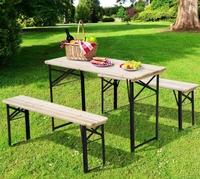 Table et chaise d'extérieur en bois massif pour la bière, pour le patio, la fête de la bière, table pliante et chaise longue