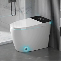 Ensemble WC intelligent avec bidet intégré, chauffage, commande vocale et télécommande, pour salle de bain moderne, OEM, avec couvercle de toilette et siphon en S