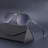 Lunettes de soleil tendance Partagas, design personnalisé, logo carré surdimensionné, double pont, UV400, lunettes de soleil pour hommes