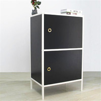 Armoire de rangement de meubles de chambre à coucher moderne, Double porte de salon, table de chevet en acier, ensemble d'armoire