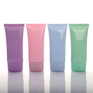 Tube plat en plastique vide personnalisé avec impression couleur du logo pour crème pour le visage, lotion pour la peau, cosmétiques, tubes souples à presser pour l'emballage - Product Image 1