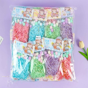 Creative Pom Pom Raffia <b>Paper</b> Shreds <b>Colorful</b> Gift Packaging Decorative Fillers For Home Protection - Product Image 2