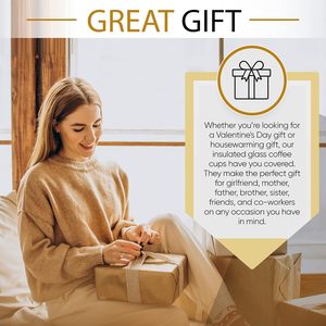 Bán buôn 450ml 16oz hai lớp tường nhiệt Vòng trống rõ ràng Glass cà phê Tea Cup <span class=keywords><strong>Mug</strong></span> với nắp tre xử lý - Product Image 5