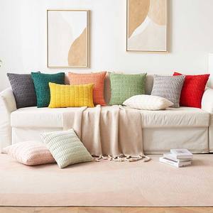 Vente en gros housse de <span class=keywords><strong>coussin</strong></span> en <span class=keywords><strong>velours</strong></span> côtelé à rayures bohèmes ferme moderne et élégante <span class=keywords><strong>coussin</strong></span> en <span class=keywords><strong>velours</strong></span> côtelé doux pour la décoration de la maison - Product Image 5