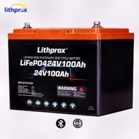 Batterie LiFePO4 24V 100AH Bluetooth M8 à décharge profonde au lithium fer phosphate pour chariot de golf, alimentation à faible autodécharge