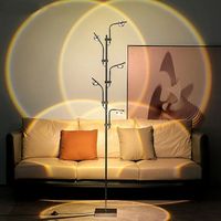 Lampe sur pied LED avec projection de coucher de soleil, lampe sur pied LED pour salon, chambre à coucher, décoration, lampe d'angle RGB