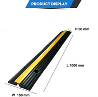 Protector de Cables de Goma Amarillo+Negro, Alta Capacidad de Carga, Reductor de Velocidad Portátil Fijo para Exteriores, 10-15 mph, Concreto