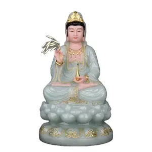 White marble Sakyamuni Buddha 12 / 16 / 19 inch Tibetan king Bodhisattva Guanyin Buddha Guan yin