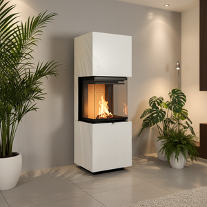 Poêle à <span class=keywords><strong>bois</strong></span> autonome à économie d'énergie, coque en acier massif, combustion optimisée, flamme réelle, poêle domestique paysager - Product Image 2