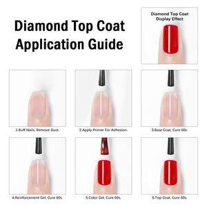 HS علامة خاصة Tpo مجاني يدوم طويلاً سريع الجفاف بدون مسح بالأشعة فوق البنفسجية شفافة أدى نقع الماس طلاء أظافر جل - Product Image 6