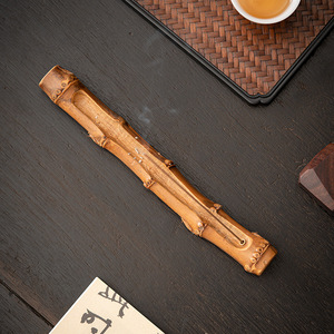 Bamboo Root Incense Pen Holder <b>Round</b> Shape For Calligraphy Painting <b>Brushes</b> Scholar Decor Dehua Origin - Product Image 4