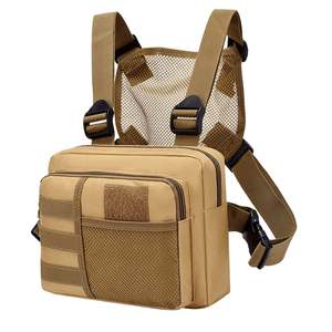 Rompi Taktis Outdoor Fashion Pria Unisex dengan Chest Rig Streetwear Tas Selempang Resleting Poliester untuk Perjalanan - Product Image 1