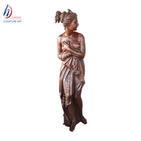 Estatua de bronce fundido para niña, escultura de bronce de belleza