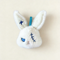 Porte-clés en peluche Airongle Halloween Lapin Reborn Sombre en deux parties, polyester avec rembourrage en coton PP, taille 11-30cm