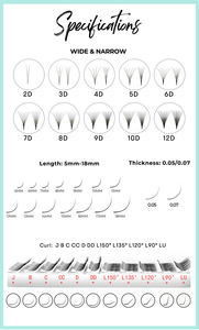 स्प पलक प्राकृतिक नरम समर्थक प्रशंसकों को संकीर्ण प्रशंसक हल्का वजन मेगा 3 डी 6 डी पॉटी बेस प्रीमेड वॉल्यूम फैन पलक एक्सटेंशन एक्सटेंशन - Product Image 6