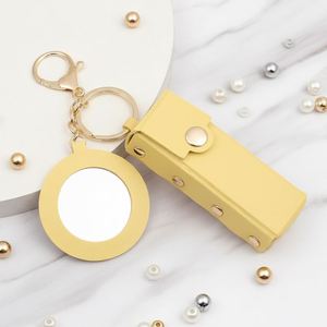 Llavero Portátil y Duradero de Cuero PU de Alta Calidad con Espejo para Lápiz Labial y Brillo Labial - Product Image 3
