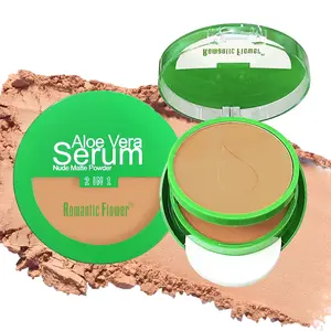 Wholesale aloe vera serum customized face makeup press powder compact for black woman