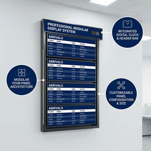 Terminal FIDS de Montaje en Pared Personalizado OEM, Sistema LCD Integrado Multipanel con Estado de Vuelo Codificado por Colores para Llegada al <span class=keywords><strong>Aeropuerto</strong></span> - Product Image 4