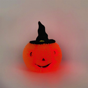 Juguete Blandito de Calabaza Luminosa de Halloween, Pelota Antiestrés de TPR con Sombrero de Bruja, Juguete Sensorial para Niños y Adultos - Product Image 5