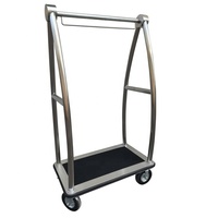 Chariot de transport de bagages moderne pour hôtel, type cage à oiseaux, pour hall d'hôtel, bar à domicile, plateforme à bagages, roues silencieuses de 8 pouces
