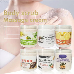 Crème de massage exfoliante pour le corps au <span class=keywords><strong>lait</strong></span> de rose, thé vert et aloe vera, exfoliante et détoxifiante, 350g, usage général - Product Image 1