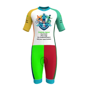 Hirbgod Mannen Aanpasbaar Tri Suit Patroon En Logo Sublimatie Polyester Speadex Triatlon Kleding Tri Wear Racing