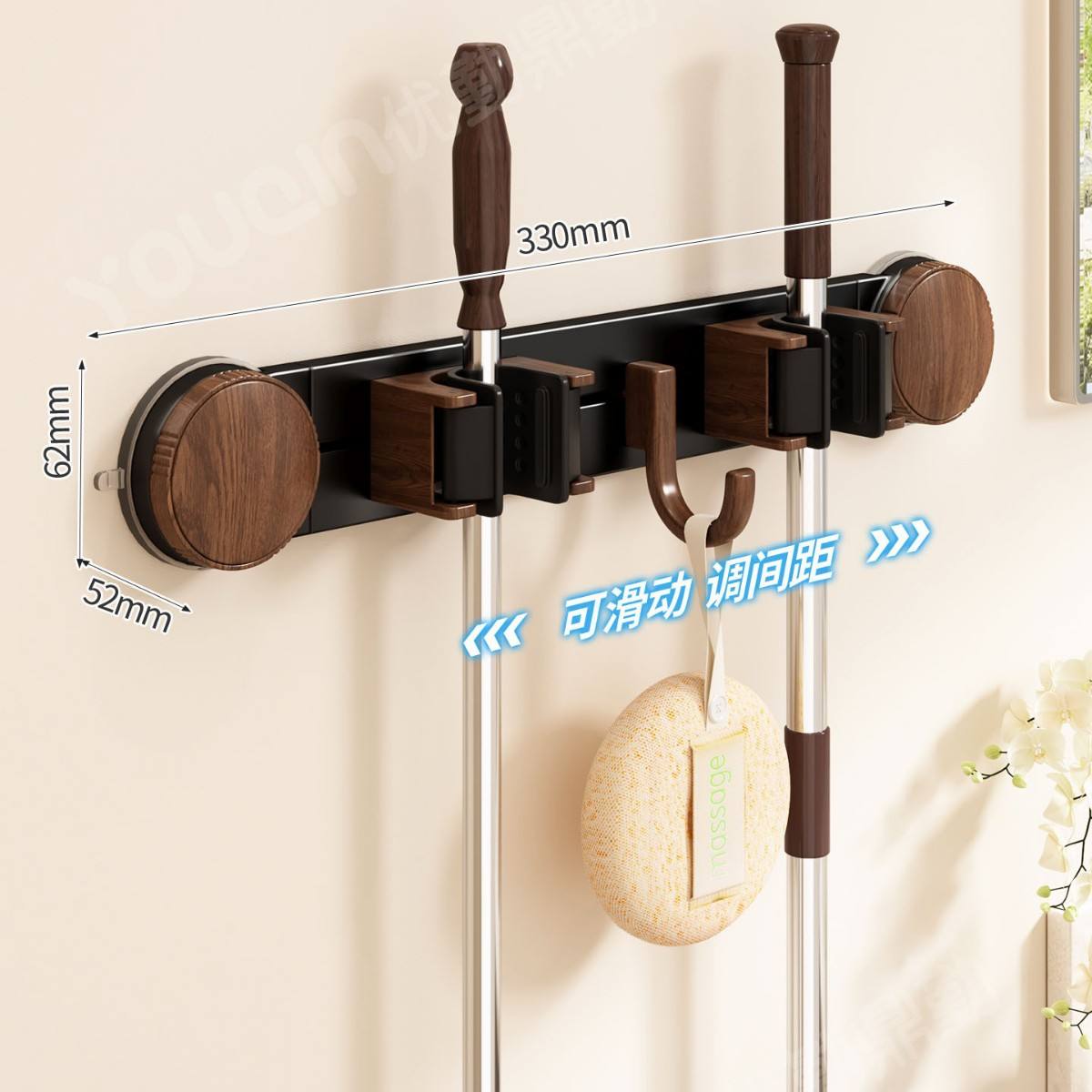 คลิปหนีบไม้ถูพื้นแบบถ่ายน้ำ 2 คลิป 1 ตะขอ